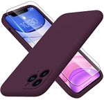 DorisMax for iPhone 11 Pro Max Case with Screen Protector - Upgraded Camera Lens Protector - Soft Full Coverage Liquid Silicone Cover - Scratch-Proof Protective Phone Case 6.5" - Plums Color