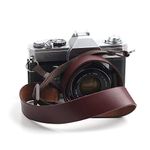 CANPIS Genuine Leather Camera Strap, Adjustable 116-140cm Camera Shoulder Strap Vintage Camera Neck Strap for Universal DSLR Camera (Brown)