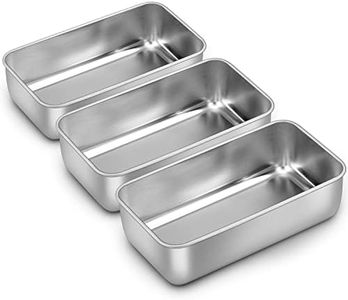 Homikit Loaf Pan Set of 3, 9 x 5 Inch Stainless Steel Loaf Pans for Baking Bread, Medium Metal Meatloaf Cake Pan Great for Home Kitchen, Oven & Dishwasher Safe, Rust Free