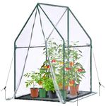 Mini Greenhouse for Indoor Outdoor: Ohuhu Portable Green House with Waterproof Pad for Small Plants Nursery Germination, 36"x36"x58.5" Heavy-Duty PVC Cover Tent Humidity Dome Seedling Accessory