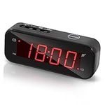 Timegyro Small LED Alarm Clock Easy Setting and Battery Operated Only for Bedroom/Travel(Black)