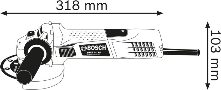 Bosch Professional Corded Angle Grinder 115mm – 720W, 240V, Auxiliary Handle