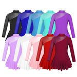 Dance Dress Ballet Dress Dance Dress Guard Figure Skating One-Piece with Body Dancing, red, 146 cm/ 152 cm