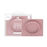 ezpz Tiny Plate - 100% Food Grade Silicone Suction Plate with Built-in Placemat for First Foods for Infants - Fits on Most Highchair Trays - Promotes Self Feeding - Microwave Safe - 6 Months+ (Blush)