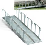 RDCMKL Wheelchair Ramp with Handrails, 12-36" Rise, Non-Slip, Carbon Steel