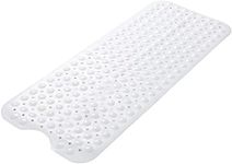 Wimaha Non-Slip Bath Mat,Extra Long Bathtub Mat,200 Suction Cups Shower Mat,BPA,Latex Free,Mildew Resistant,Machine Washable-Safe,pebble design,Durable & Comfortable for Bathroom,100x40cm,White