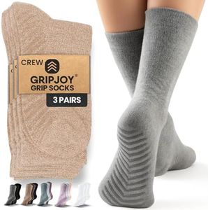 Socks with Grippers for Women - Hospital Socks - Non Slip Socks Womens - Grip Socks for Men - 3 Pairs