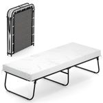 KOMFOTT Folding Bed, Cot Size Portable Guest Bed with Sturdy Metal Frame & Memory Foam Pad, Space Saving Rollaway Beds for Home Office Guest Room, 75” x 31”