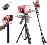 LISEN Selfie Stick for iPhone fit iPhone Tripod Stand for iPhone Tripod for Video Recording 6 in 1 Selfie Stick Tripod with Remote Shutter, 67" Tripod for Cell Phone for Cell Phone iPhone 16 Pro Max