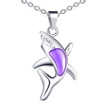 INFINIONLY Unique Shark Necklace Pendants, Stainless Steel Necklaces for Women and Girl, Creative Jewellery, Women's and Men's Necklace, Pendant's Colour Changes with Temperature