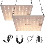 Litake 2X1000W Full Spectrum 256 LED Beads LED Grow Lights with 3x3 Coverage, 2-Pack, 10 Levels of Dimming, 6 Timing Modes, Grow Lamp with Seedling, Growing and Blooming Mode for Indoor Plants