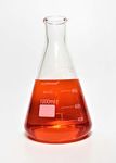 Norchemist Borosilicate Glass Erlenmeyer Flask (Conical Flask), Heavy Wall, Narrow/Ground Neck, Reinforced Rim (1000 ml)