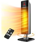 COMFYHOME 78Cm 2000/1000 Watts Room Heater For Home With Remote,12H Timer,Overheat&Tip-Over Protection,Isi Approved,Ptc Ceramic Electric Fan Heater - Small