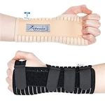 Actesso Breathable Wrist Support Brace Splint - Ideal for Carpal Tunnel, Sprains, and Tendonitis (Black, Large Left)