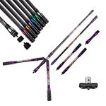 wolfman Archery Balance Bar Stabilizer Set 3K Pure Carbon Fiber Shock Absorber Balance Rod Main-Bar/Side-Bar/Extend-Bar/V-Bar for Competitive Recurve Bow Compound Bow Accessory (Type B - Purple)