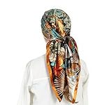 RIIQIICHY Head Scarf for Women Like Silk Scarf Hair Wrap for Sleeping Square Neck Scarf 35 x 35 inches