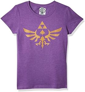 Nintendo Girl's Triumphant Triforce T-Shirt, Purple Berry, Large