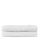 Luxury Hotel & Spa Towel 100% Pure Turkish Cotton Ribbed Channel Pattern - Bath Towel (Bath Towel - Set of 2, White)