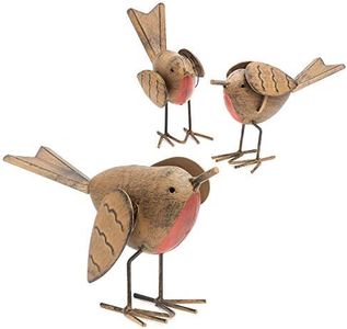 GloBrite Set of 3 Robin Garden Ornament, Garden Ornaments Outdoor | Resin Accessories, Resin Robin Gifts, Decorative Home Accessories, Gardening Gifts, Garden Gifts, Bird Ornaments, Robin Ornaments