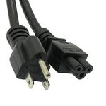 3 Feet 3-Prong Notebook Power Cord Black, SJT 18/3 (2 Pack)