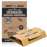 Super Ninja Cockroaches Killer - 12 Traps - Highly Effective and Ecological Cockroach Trap - User Friendly - Up to 3 Months per Trap