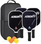 AOBORTY Pickleball Paddles 4 Pack - Light Graphite Premium Rackets Fiber Face Pickleball Set with 6 Outdoor Indoor Balls Including Portable Carry Bag