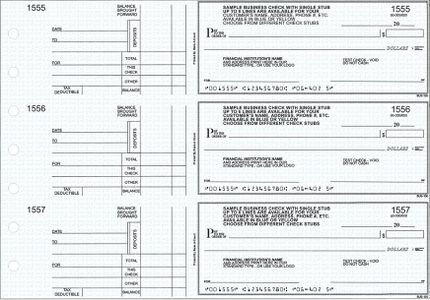 3 to a Page Manual Checks for Business, Blue (250)