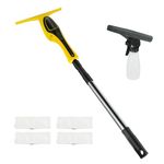 Mellif Cordless Window Squeegee Cleaner, 3 in 1 Rechargeable Shower Squeegee Window Vacuum Cleaner Set, Electric Glass Cleaning Tools with Telescopic Pole (36"-61") for Windows, Tiles