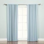 Best Home Fashion Thermal Insulated Blackout Curtains - Back Tab/Rod Pocket - Sky Blue - 52" W x 96" L - (Set of 2 Panels)