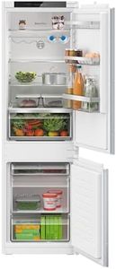 Bosch KIV86VSE0 Serie 4 Einbau-Kühl-Gefrier-Kombination, 177,5 x 56 cm Nische, 184 L Kühlen & 85 L Gefrieren, Schleppscharnier, Made in Germany, VitaFresh längere Frische, LowFrost seltener abtauen