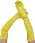 Elegant Yellow Satin Long Wedding Gloves for Women - 1920s Style Elbow Length