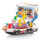 My Toy Kid City Harbour Boat Ship Maintenance Free Pullback Spring Action Race Toy Gift For Boys 3+ Years. Strong Abs Plastic, No Sharp Edges, Bis Certified.- Pack Of 1 - Multicolor