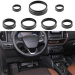 LOCOY Air Conditioner Knob Cover for Ford Bronco Sport Accessories 2021 2022 2023 2024, Center Console Knob Cover, Headlight Knob Trim, AC Switch/Volume Knob Trim, 4WD Knob Ring (7pcs, Black)
