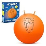 CKB Ltd Extra Large Giant Retro Space Hopper for Adults - Inflatable Includes Foot Pump Holds up to 100kg Extra Large 75cm - Orange