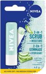 NIVEA 2-in-1 Moisturizing Lip Scrub, 4.8g | Exfoliating & Enriched with Aloe Vera