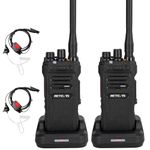 Retevis NR630 Walkie Talkies, Long Range 2 Way Radio Waterproof IP67, Noise Reduction, 2800mAh, High Power VOX, Rugged Walkie Talkie with Earpieces for Restaurant, School Security (Black, 2Pcs)