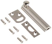 Hickory Hardware Security Slide Latch Door Lock Bolt | 2 Pack | Heavy-Duty Hardware for Flush or Recessed Doors and Gates | 3 Inch | Satin Nickel