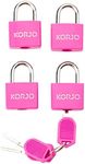 Korjo Luggage Locks 4-Pack Colourful, Includes 4 Travel Locks, Pink