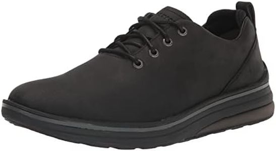 Skechers Men's Perf/Emboss Leather Oxford, Blk, 12