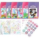 THE TWIDDLERS 36 Mini Colouring Books for Party Bags, with Stickers - Unicorn Theme, A6 Mini Books for Children, Age 4-8, Perfect Small Colouring Books for Party Bag Fillers Favours