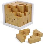 Golden Colour 3D Wooden Brain Tease