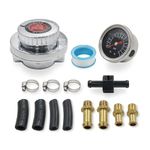 QGHAUC Manual Adjustable 1-5 Psi Fuel Pressure Regulator Carburetor Carb Fuel Pump Kit with 0-15 Psi Pressure Gauge and Fuel Block Universal for Carburetor Engine