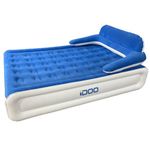 iDOO Large King Size Air Bed, Inflatable Air Mattress with Built-in Electric Pump & Headboard, Self-inflating Guest Airbed with Flocked Surface, Blow Up Bed for Camping or Home Use, 216x152x46cm