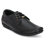 egoss Stretch Premium Genuine Leather Derby Formal Shoes for Men (Black-12)-GS-347