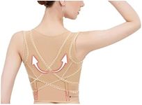 Shoulder Brace Posture Support Bra, for Women Bra Push Up Back Support Vest,Beige-XL