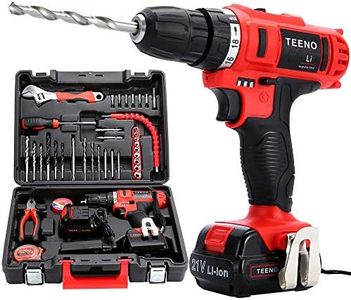 TEENO Perceuse visseuse sans fil PSR 21V+ 2 batteries lithium + 41 accessoires+ gants professionnels