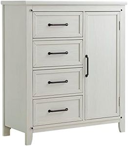 Soho Baby 49045480 Ellison Premium 4-Drawer Chifferobe with Adjustable Shelves, Wire Brush Rustic White Finish