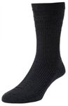 HJ90 Hall MENS SOFTOP No Elastic Wool Rich Socks 6-11 3pk All Black