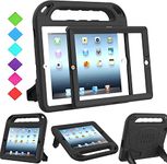 BMOUO Kids Case for iPad 2nd 3rd 4th Generation, iPad 2 3 4 Case - Built-in Screen Protector, Shockproof Convertible Handle Stand Friendly Kids Case for 9.7” iPad 2nd 3rd 4th Generation - Black