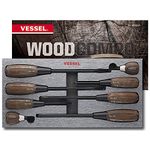 VESSEL WOOD-COMPO Non-Slip Tang-Thru Magnetic Screwdriver Set | 8-Piece